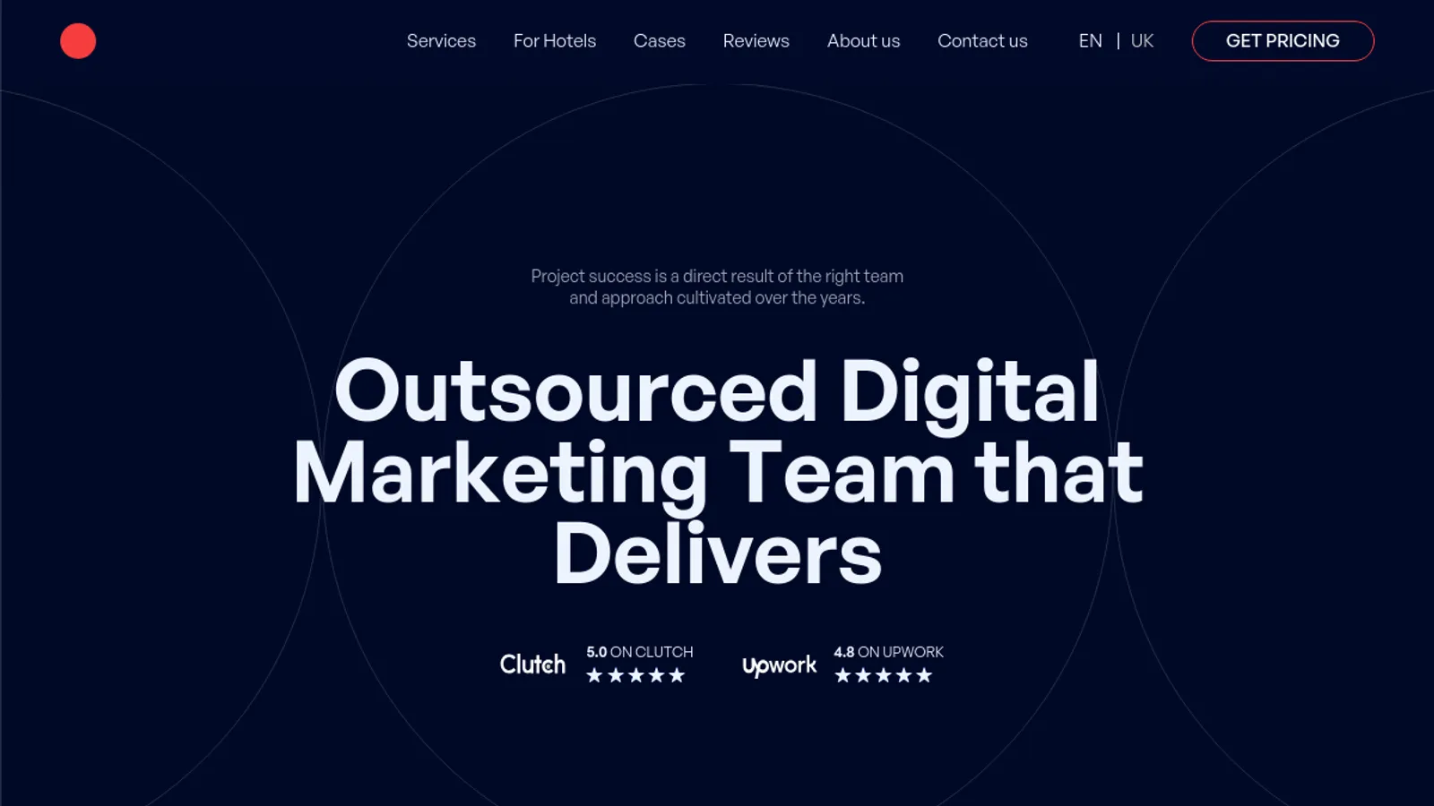 Screenshot of the Trendo homepage