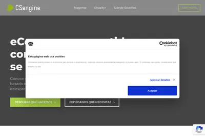 Screenshot of the CSengine homepage
