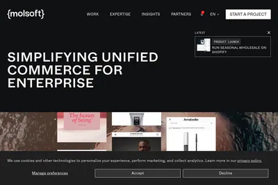 Screenshot of the Molsoft homepage