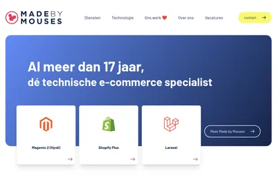 Screenshot of the Made by Mouses homepage