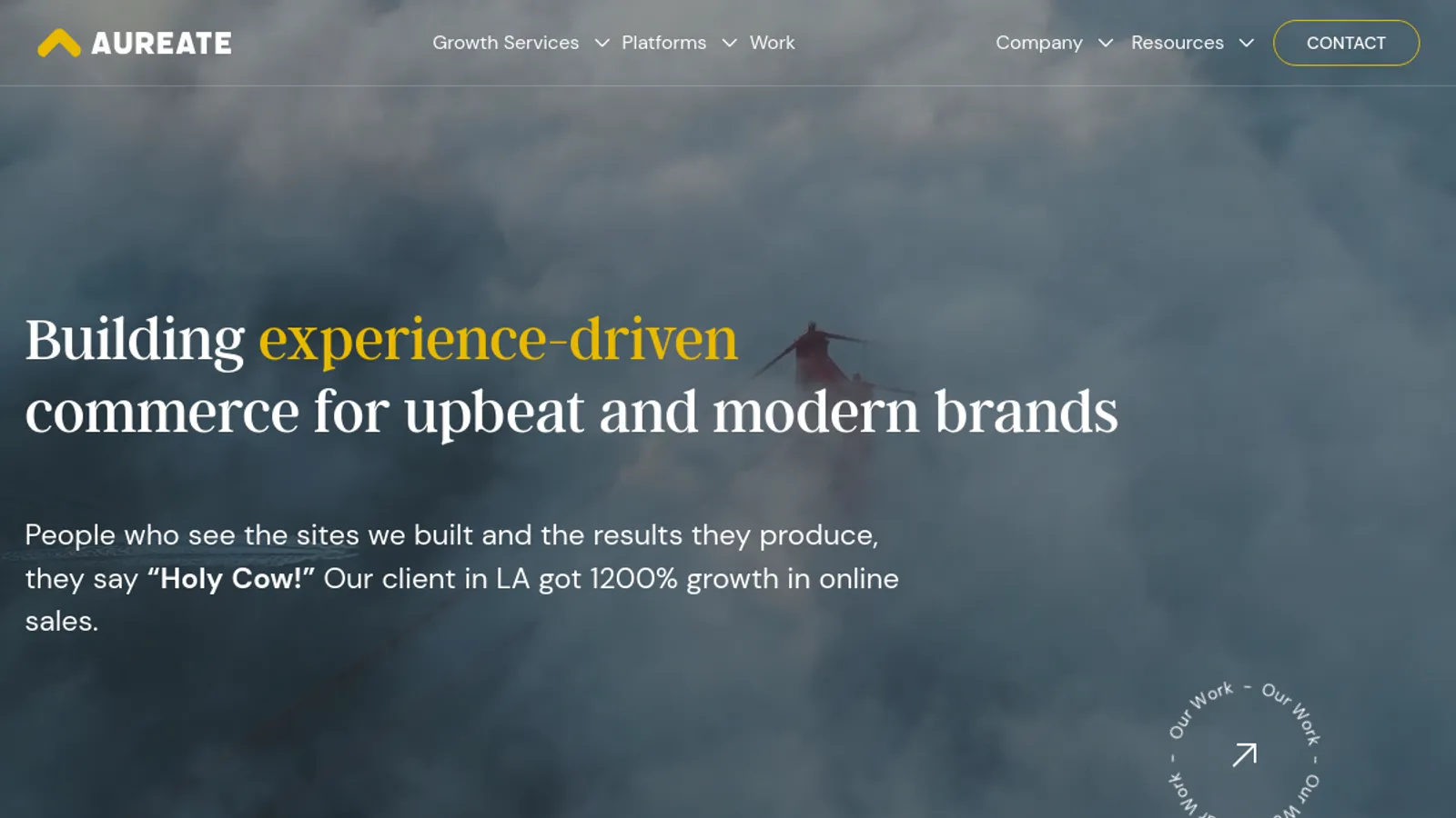 Screenshot of the Aureate Labs homepage