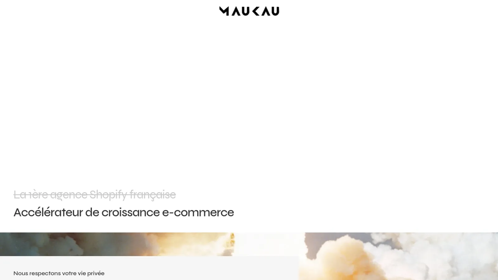 Screenshot of the Maukau homepage