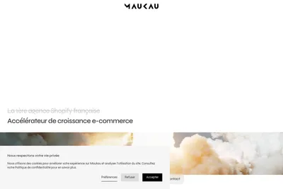 Screenshot of the Maukau homepage