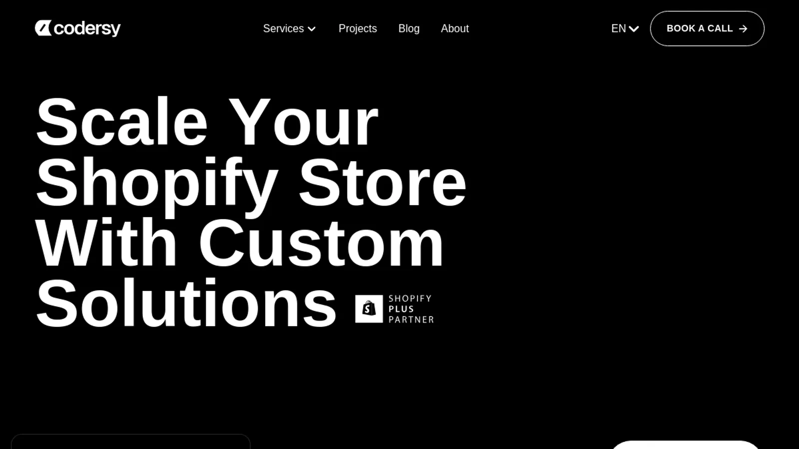Screenshot of the Codersy homepage