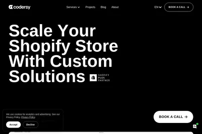Screenshot of the Codersy homepage