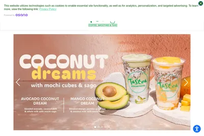 Tastea Santa Ana website homepage