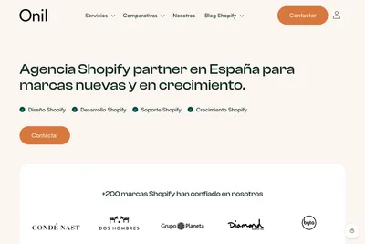 Screenshot of the Onil homepage