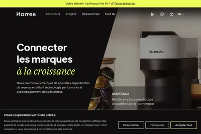 Screenshot of the Horrea homepage