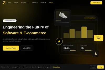 Screenshot of the ZEEH homepage