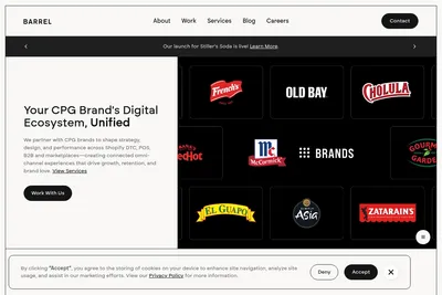 Screenshot of the Barrel homepage