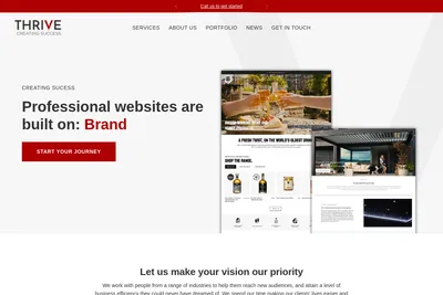 Screenshot of the Thrive homepage