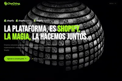 Screenshot of the ChaChing Agency homepage