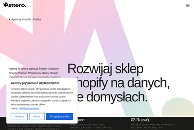 Screenshot of the ASTTERO SPÓŁKA Z OGRANICZONĄ ODPOWIEDZIALNOŚCIĄ homepage
