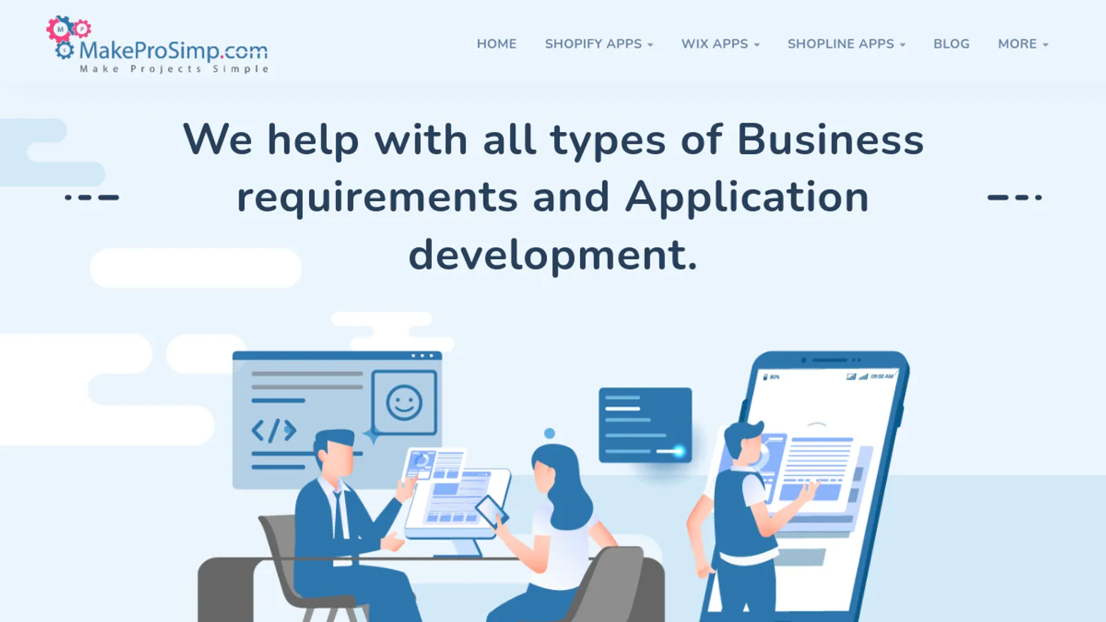Screenshot of the MakeProSimp homepage