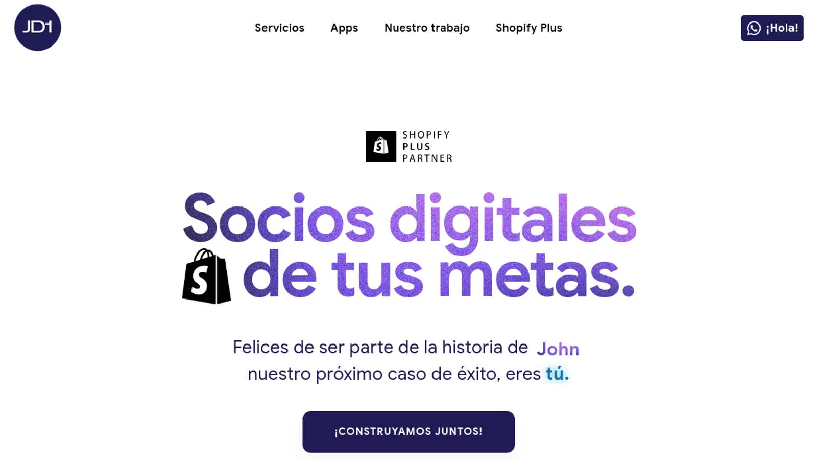 Screenshot of the JD1 Studio homepage