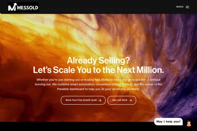 Screenshot of the Messold homepage