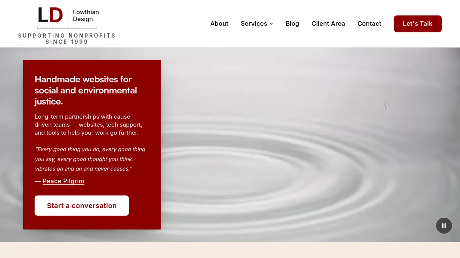 Screenshot of the Lowthian Design Works homepage