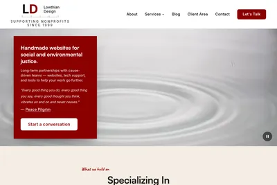 Screenshot of the Lowthian Design Works homepage