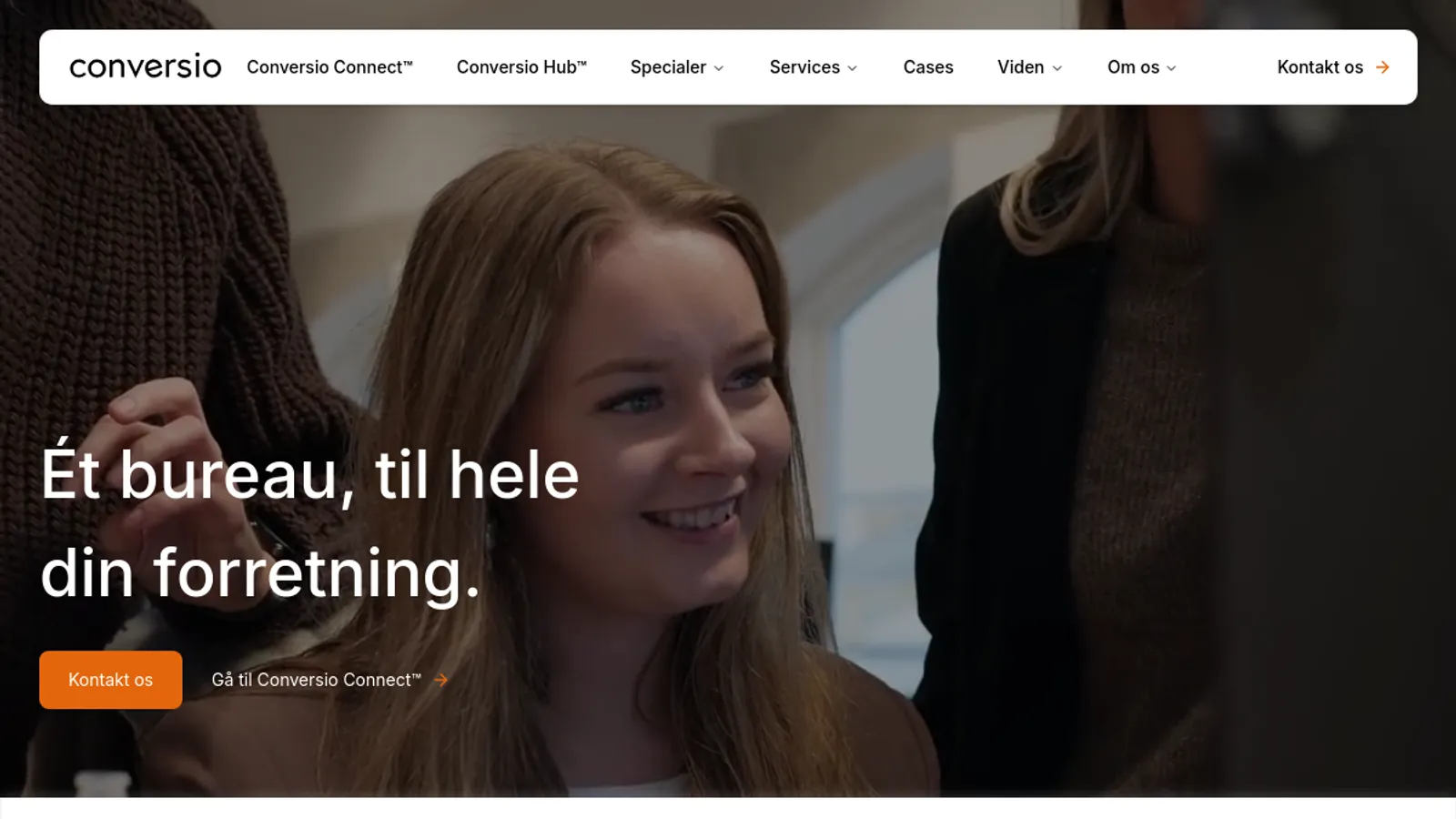 Screenshot of the Conversio ApS homepage
