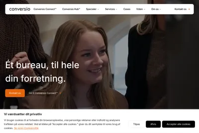 Screenshot of the Conversio ApS homepage