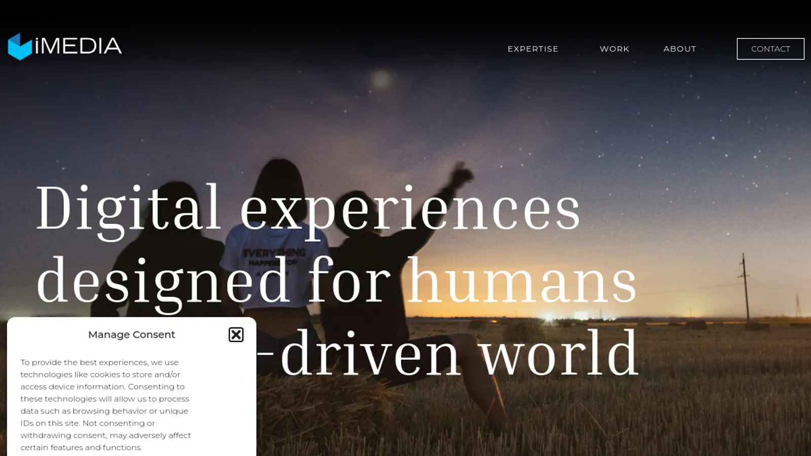 Screenshot of the iMedia inc homepage