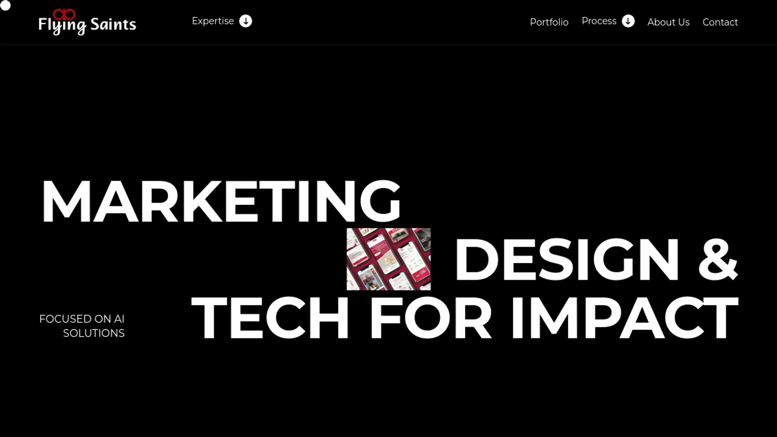 Screenshot of the Flying Saints Creative Agency PVT LTD homepage