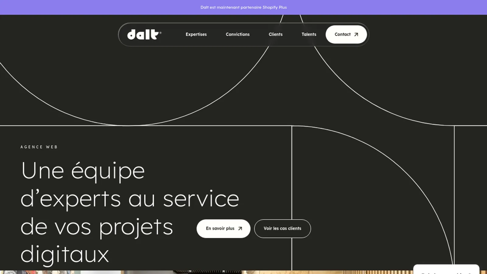 Screenshot of the Dalt homepage