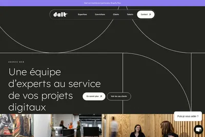 Screenshot of the Dalt homepage