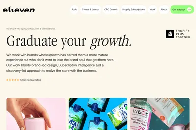 Screenshot of the Eleven homepage