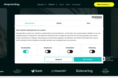 Screenshot of the Shopmonkey homepage