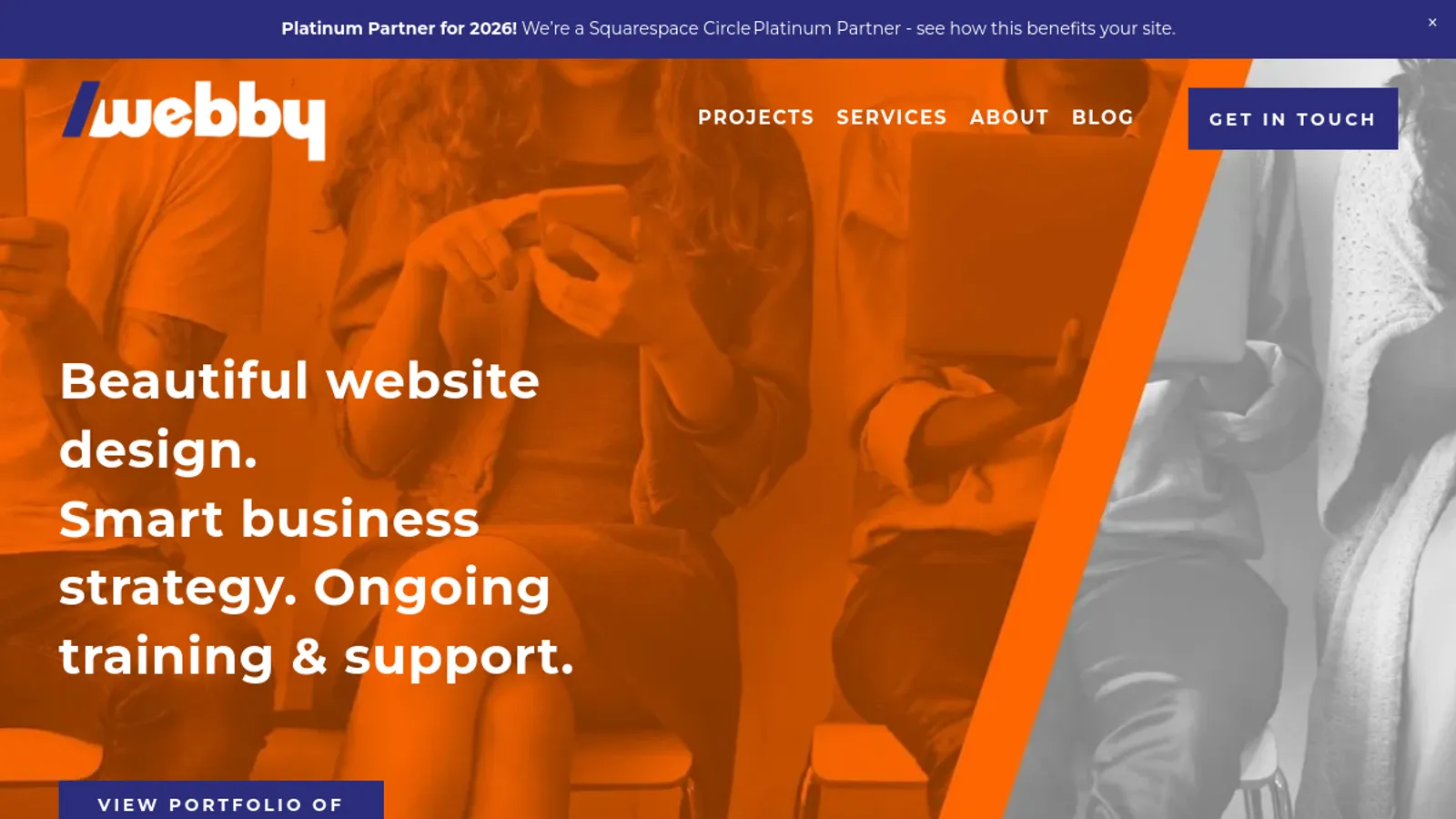 Screenshot of the Webby Web Design homepage