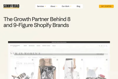Screenshot of the Sunny Road homepage