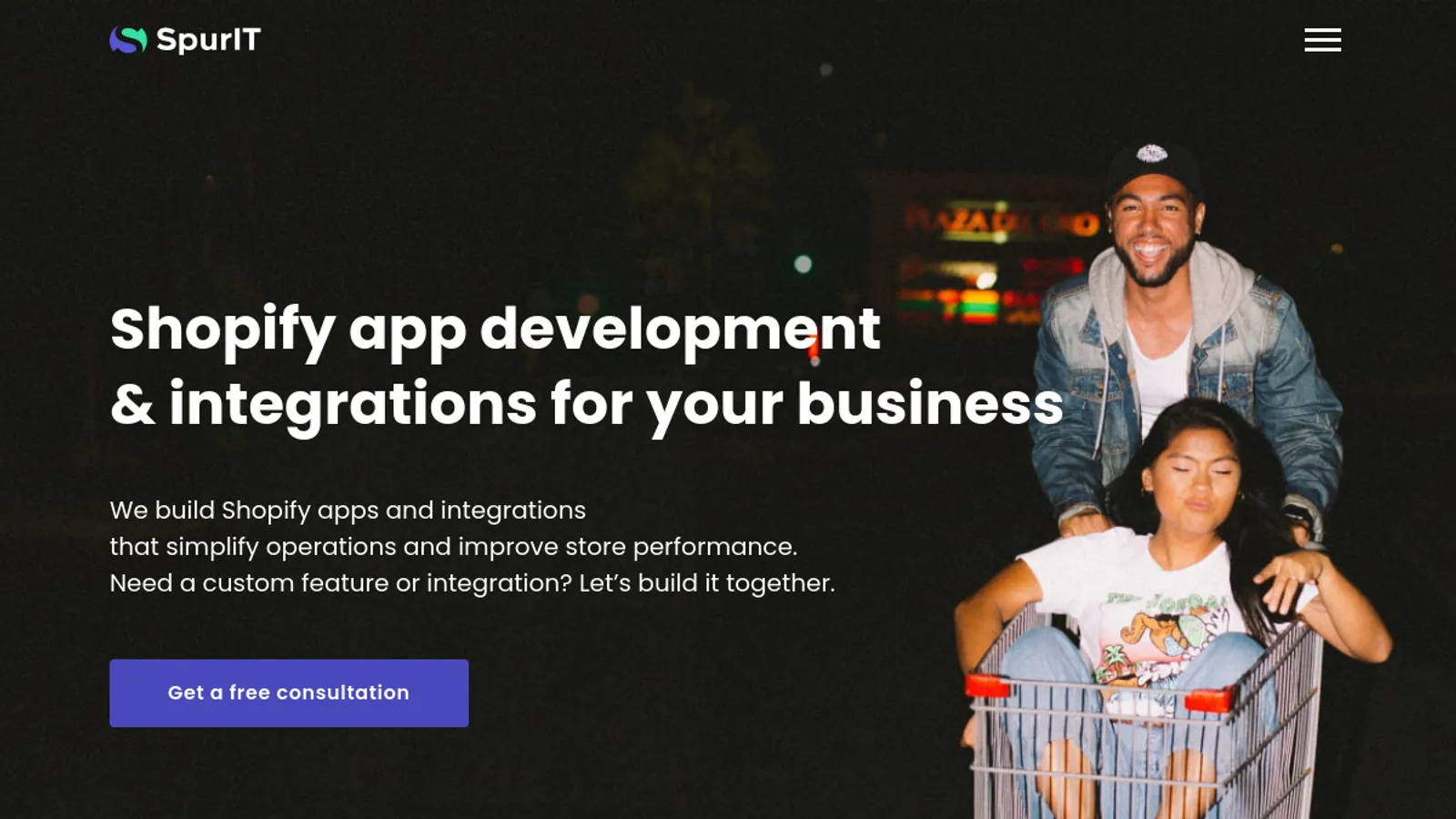 Screenshot of the SpurIT LLC homepage