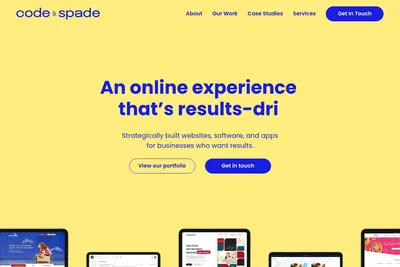 Screenshot of the Code & Spade homepage