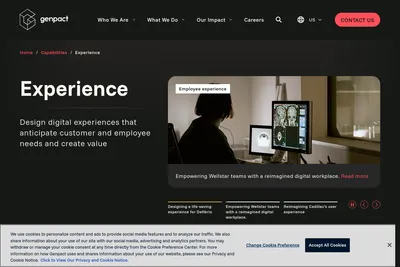 Screenshot of the Genpact homepage