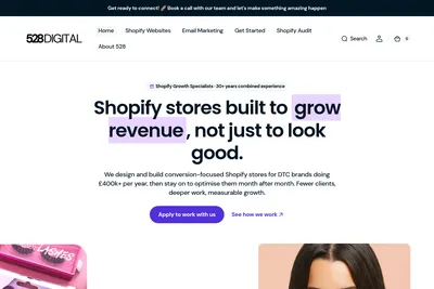 Screenshot of the 528 Digital homepage