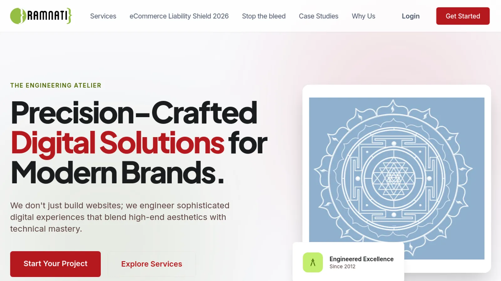 Screenshot of the Ramnati homepage