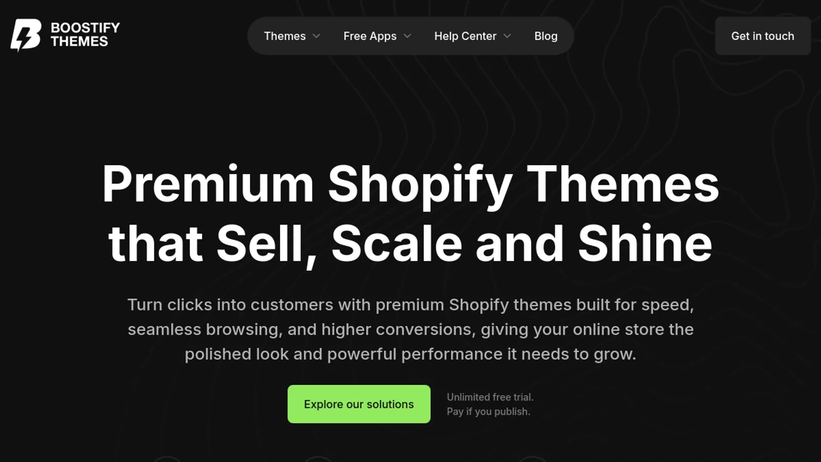 Screenshot of the BoostifyThemes homepage