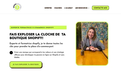 Screenshot of the Agence Shopi Shoper homepage