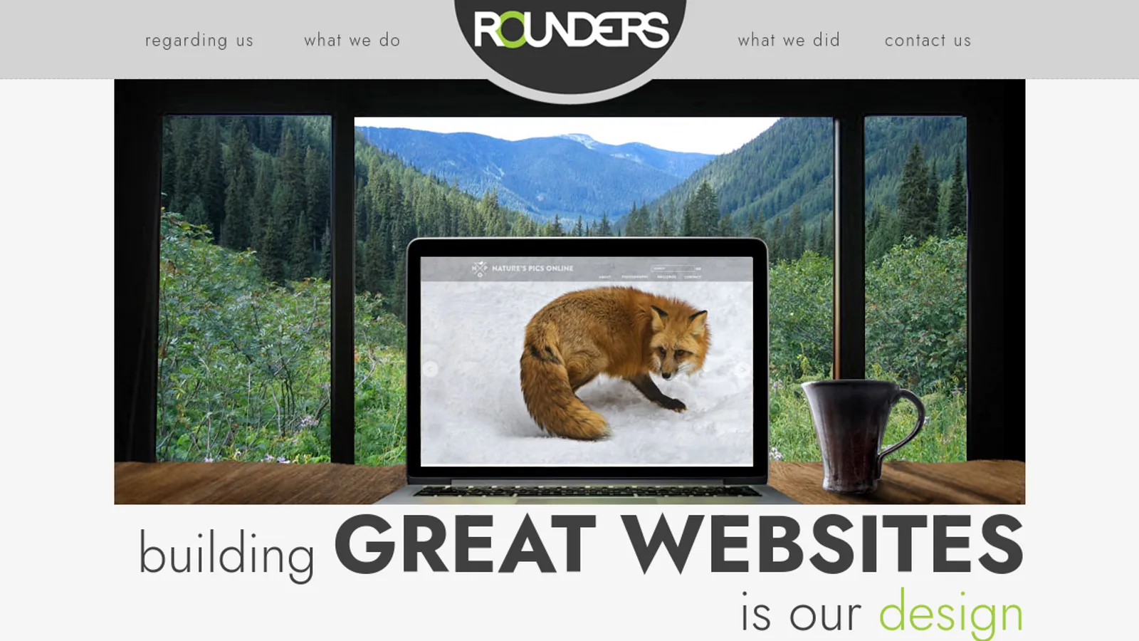 Screenshot of the Rounders homepage