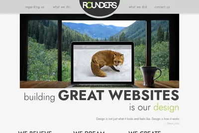 Screenshot of the Rounders homepage