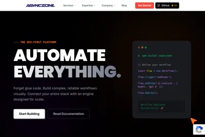 Screenshot of the Asynczone homepage