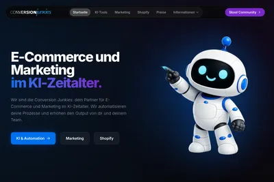 Screenshot of the Conversion Junkies 2.0 GmbH homepage