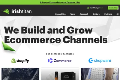Screenshot of the Irish Titan homepage