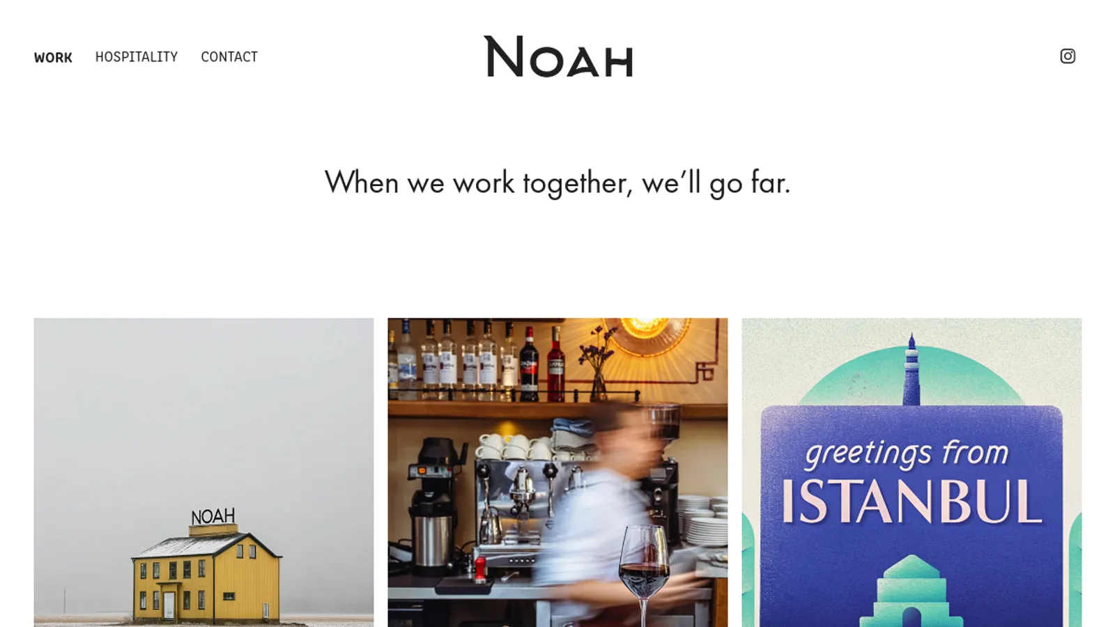 Screenshot of the Noah La homepage