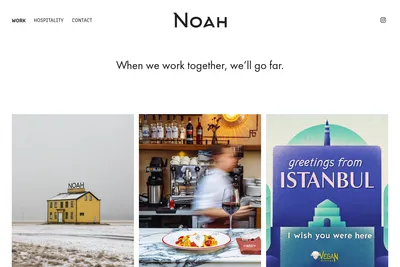 Screenshot of the Noah La homepage
