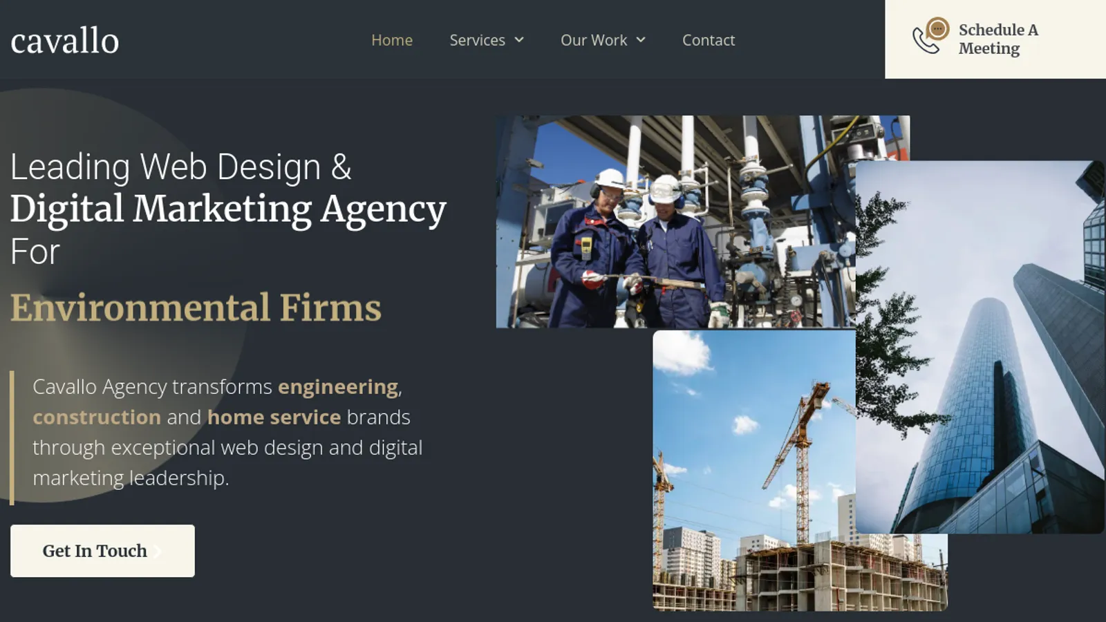 Screenshot of the Cavallo Agency homepage