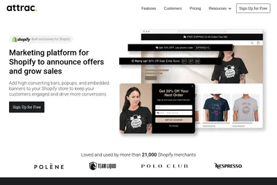 Screenshot of the Attrac homepage