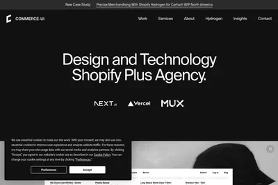 Screenshot of the Commerce-UI homepage