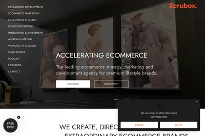 Screenshot of the Ecrubox Digital homepage